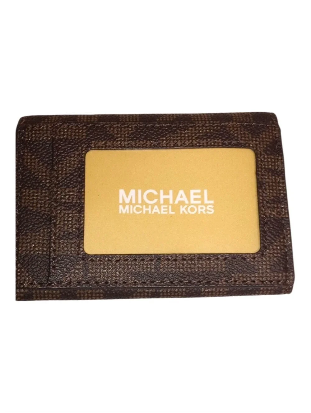 Michael Kors Jet Set Travel Luggage Coin Purse NWT Logo Pebble Signature Leather